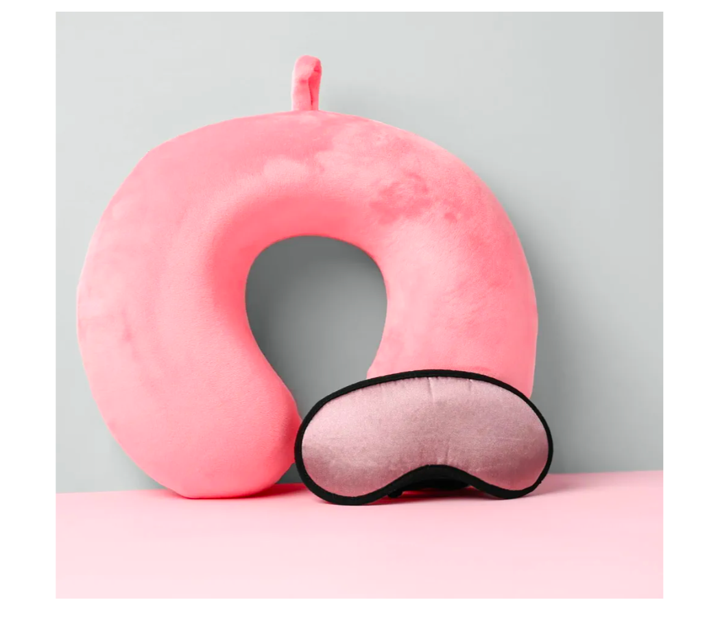 Billben Premium Fiber Filled Neck Pillow for Travelling | Airplane Travel Pillow | Comfortable Head Rest & Neck Support Pillow (Grey)