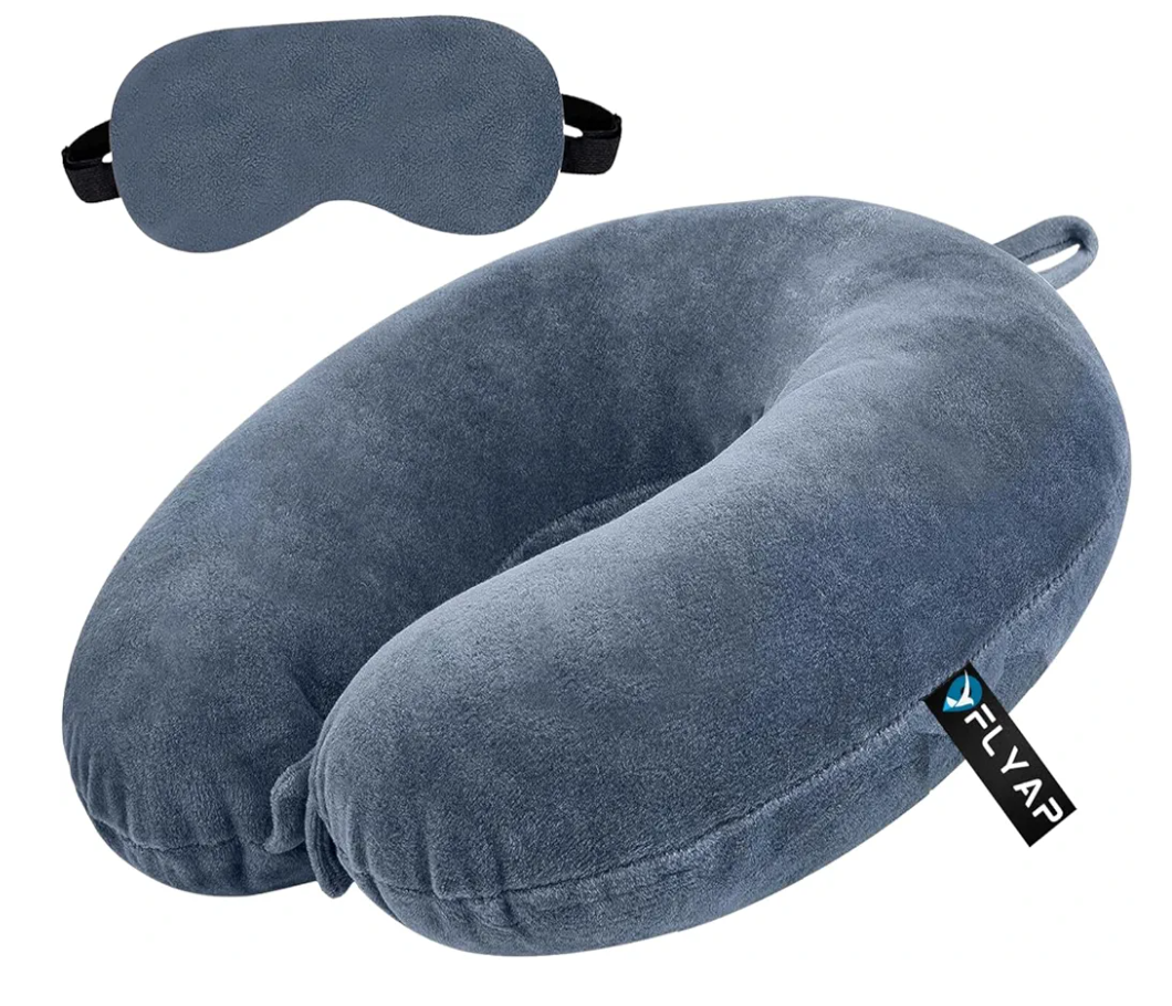 Billben  Premium Fiber Filled Neck Pillow for Travelling | Airplane Travel Pillow | Comfortable Head Rest & Neck Support Pillow (Grey)