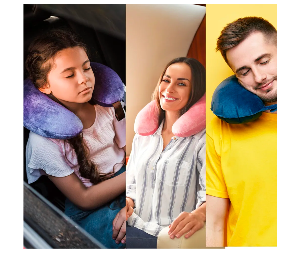 Billben  Premium Fiber Filled Neck Pillow for Travelling | Airplane Travel Pillow | Comfortable Head Rest & Neck Support Pillow (Grey)