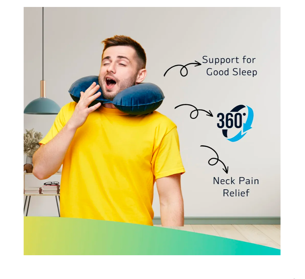 Billben  Premium Fiber Filled Neck Pillow for Travelling | Airplane Travel Pillow | Comfortable Head Rest & Neck Support Pillow (Grey)