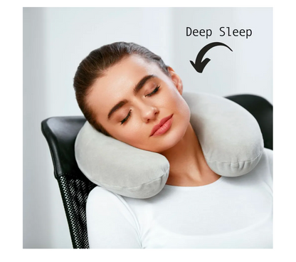 Billben  Premium Fiber Filled Neck Pillow for Travelling | Airplane Travel Pillow | Comfortable Head Rest & Neck Support Pillow (Grey)