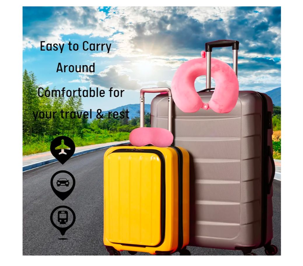 Billben  Premium Fiber Filled Neck Pillow for Travelling | Airplane Travel Pillow | Comfortable Head Rest & Neck Support Pillow (Grey)